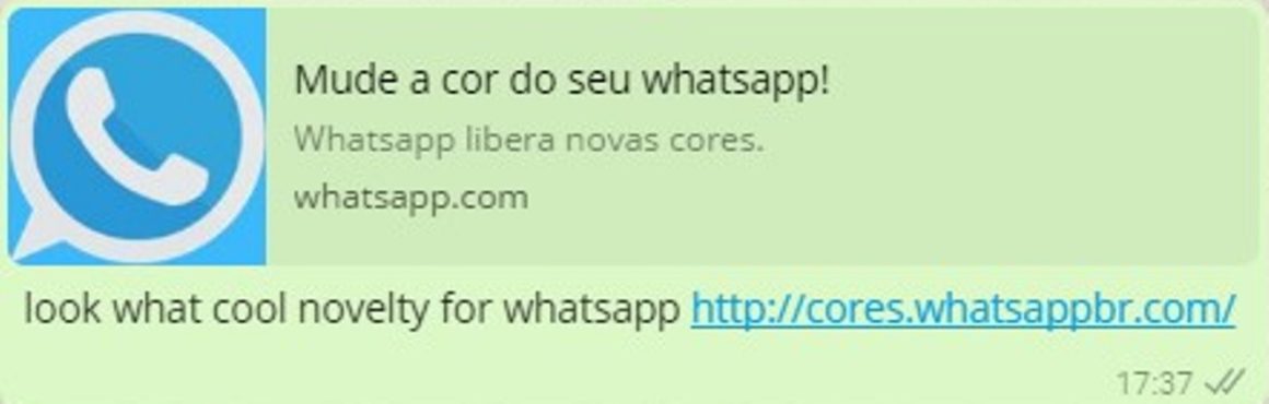 Mensagem para alterar a cor do WhatsApp é falsa. Veja dicas para se proteger