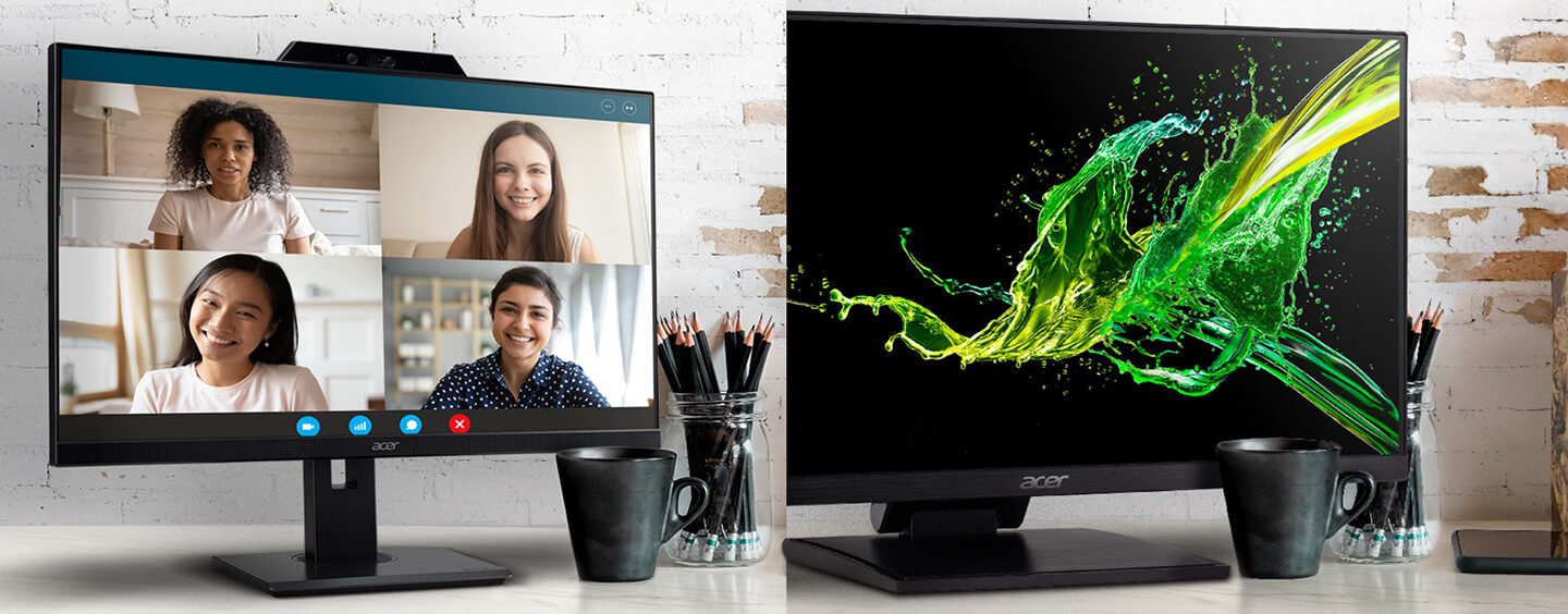 Acer anuncia novos monitores com webcam integrada e touchscreen